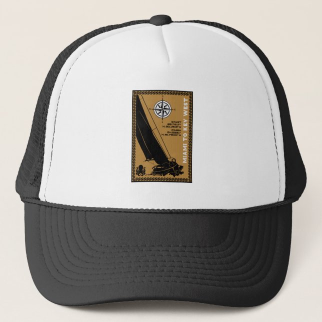 Sailing Florida Miami Key West Trucker Hat (Front)