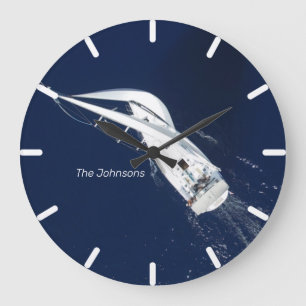 Sailing Freedom Bird's Eye View Large Clock