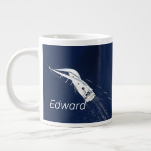 Sailing Freedom Bird's Eye View Large Coffee Mug