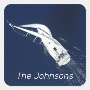 Sailing Freedom Bird's Eye View Square Sticker