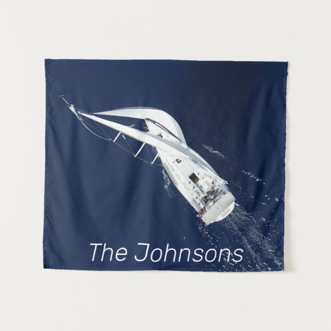 Sailing Freedom Bird's Eye View Tapestry (Front (Horizontal))