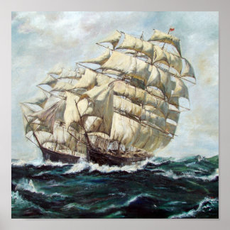 Sailing Frigates Racing Poster