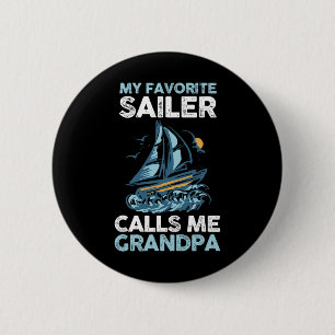 Sailing Grandpa Sailboat 6 Cm Round Badge