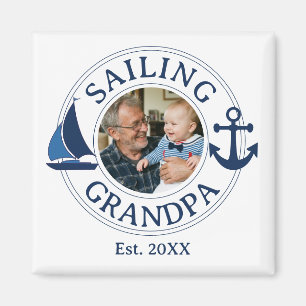 Sailing Grandpa Year Established Photo Magnet
