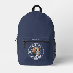 Sailing Grandpa Year Established Photo Printed Backpack