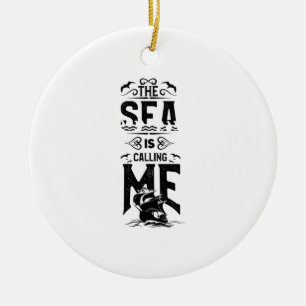 Sailing Heartbeat Ceramic Ornament