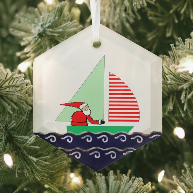 Sailing Holiday Gift Ceramic Ornament (Insitu)
