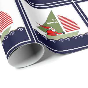Sailing Holiday Gift Wrapping Paper