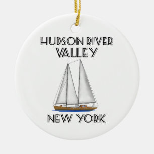 Sailing Hudson River New York Ceramic Ornament