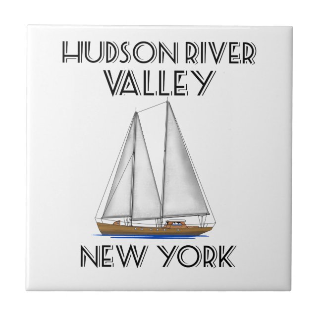 Sailing Hudson River New York Ceramic Tile (Front)