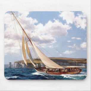 Sailing in a rough sea mouse pad