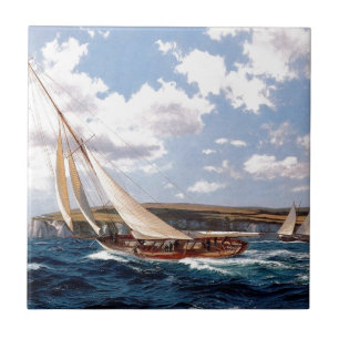 Sailing in a rough sea tile