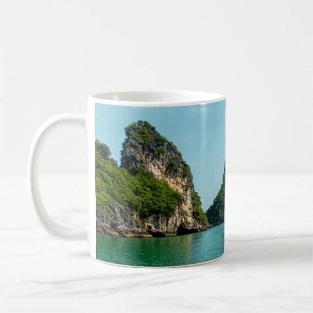 Sailing in Halong Bay Bay, Vietnam Coffee Mug (Left)