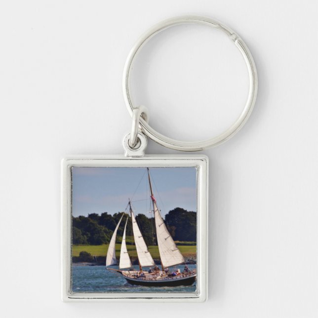 Sailing In Newport, Rhode Island, USA Key Ring (Front)