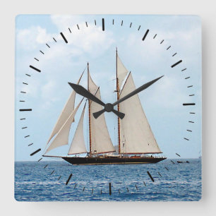 Sailing in the British Virgin Islands Square Wall Clock