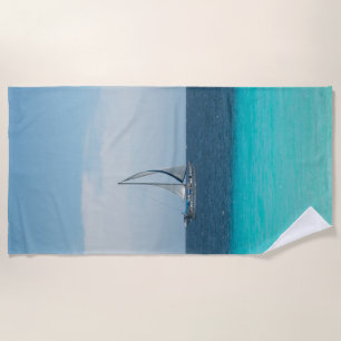 Sailing in the Caribbean Sea #1 #ocean #wall #art Beach Towel