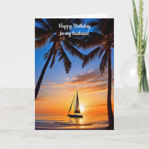 Sailing in the Sunset Birthday Card