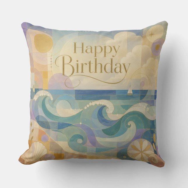 Sailing into a New Year Cushion (Front)