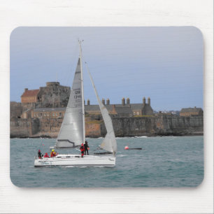 Sailing into St Helier harbour Mouse Pad