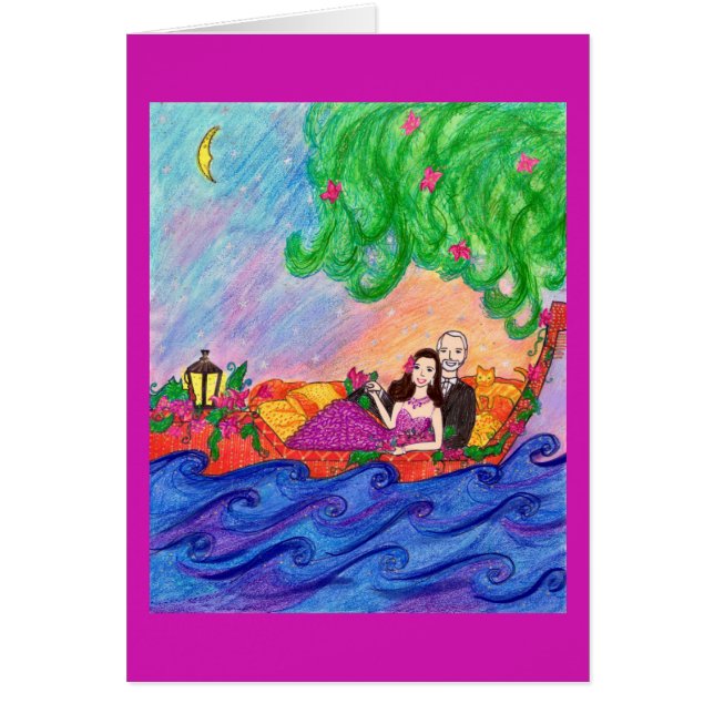 Sailing Into the Sunset Card with a Cat (Front)