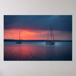 Sailing Into The Sunset Cienfuego, Cuba Poster