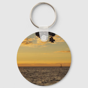 Sailing into the Sunset Key Ring