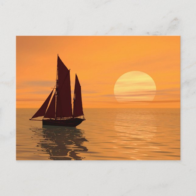 Sailing into the sunset postcard (Front)