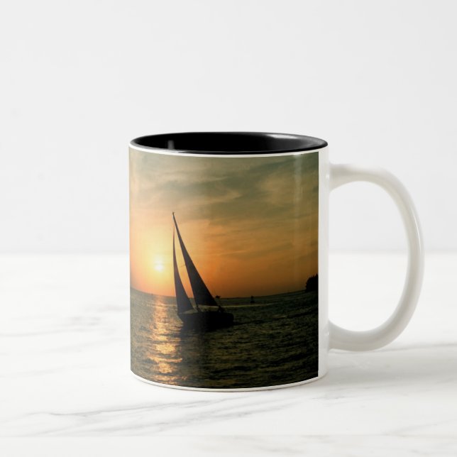 Sailing Into the Sunset Two-Tone Coffee Mug (Right)