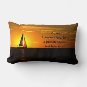 Sailing into the sunset with quote lumbar cushion