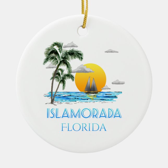 Sailing Islamorada Florida Keys Ceramic Ornament (Front)