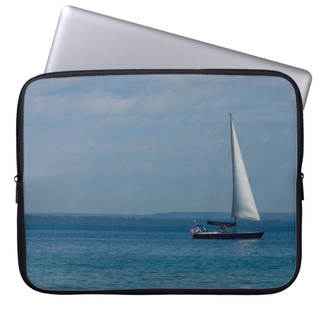 Sailing Mackinac Laptop Sleeve (Front)