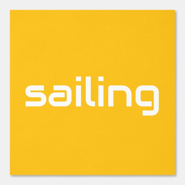 SAILING Modern White Text Yellow Orange Background Wallpaper (Front)