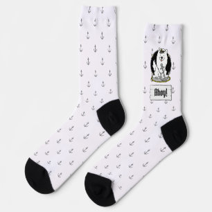 Sailing Nautical American Eskimo Dog Cute Eskie Socks