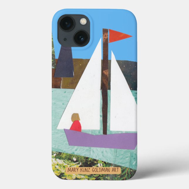 Sailing Nautical Hand-Illustrated Boho Sailboat Case-Mate iPhone Case (Back)