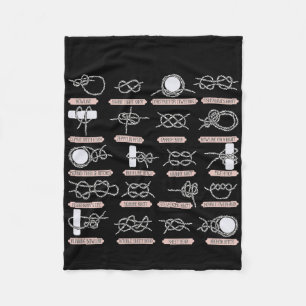 Sailing Nautical Rope Knots Boating Anchor Sailor Fleece Blanket