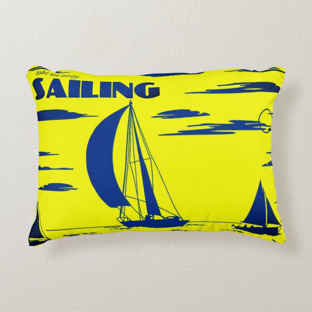 "Sailing" Ocean Art Pillow (Front)