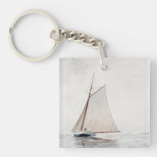 Sailing off Gloucester (ca.1880) by Winslow Homer Key Ring