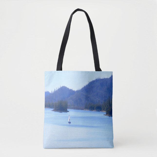 Sailing off in to the mountains... tote bag (Front)