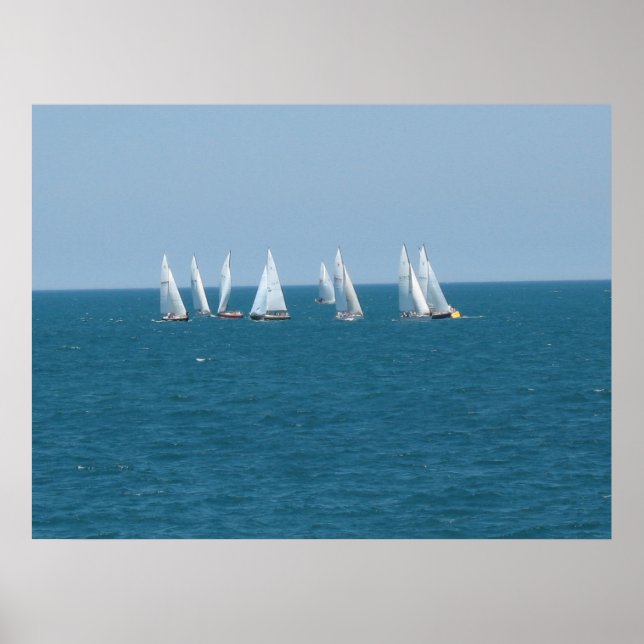 "Sailing on Lake Michigan" Poster (Front)