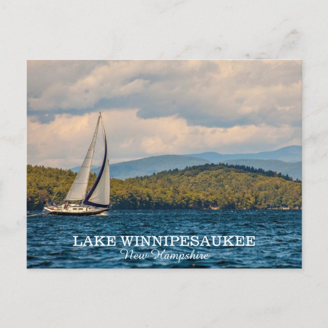 Sailing On Lake Winnipesaukee In New Hampshire Postcard (Front)