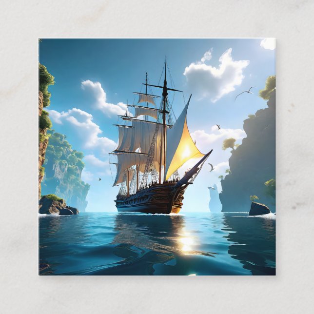 Sailing on promises is like gliding over still wat square business card (Front)