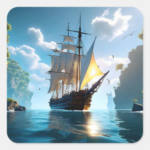 Sailing on promises is like gliding over still wat square sticker