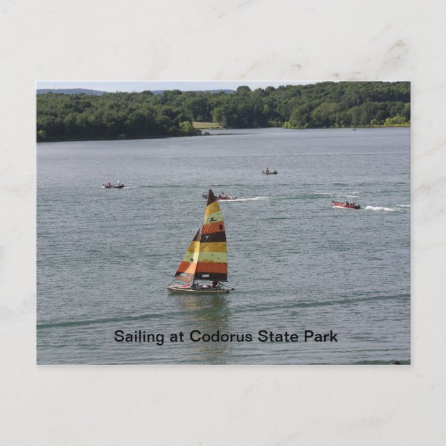 Sailing on the lake postcard (Front)