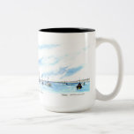Sailing on the Monterey Bay Two-Tone Coffee Mug<br><div class="desc">Watercolor of sailboats by artist Peter McReynolds</div>