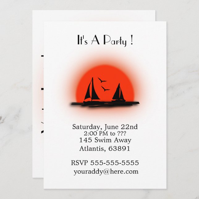 Sailing Party Invitation (Front/Back)