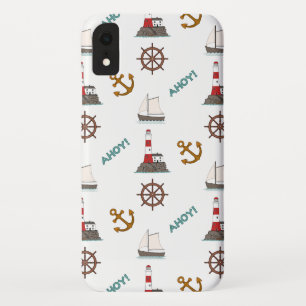 Sailing Pattern Color on White iPhone XR Case