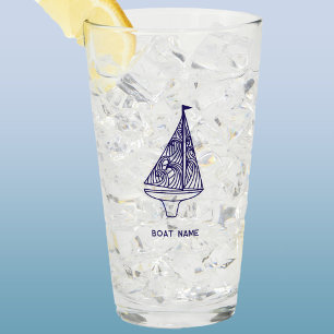 Sailing Personalised Boat Name Glass