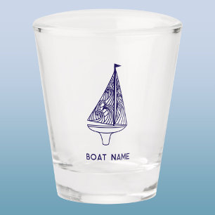 Sailing Personalised Boat Name Shot Glass
