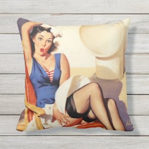 Sailing pin up outdoor cushion