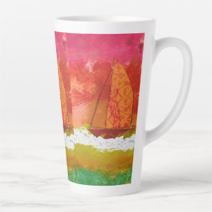 Sailing Red Skies Latte Mug